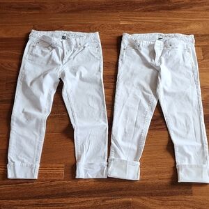 GAP White Straight Cuff Jeans Size 8 TWO pairs